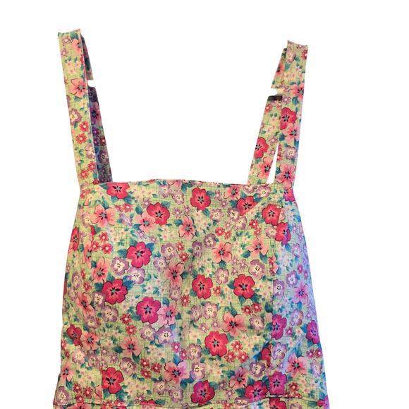 Handmade fit and flare floral dress with pockets size large - Picture 3 of 6